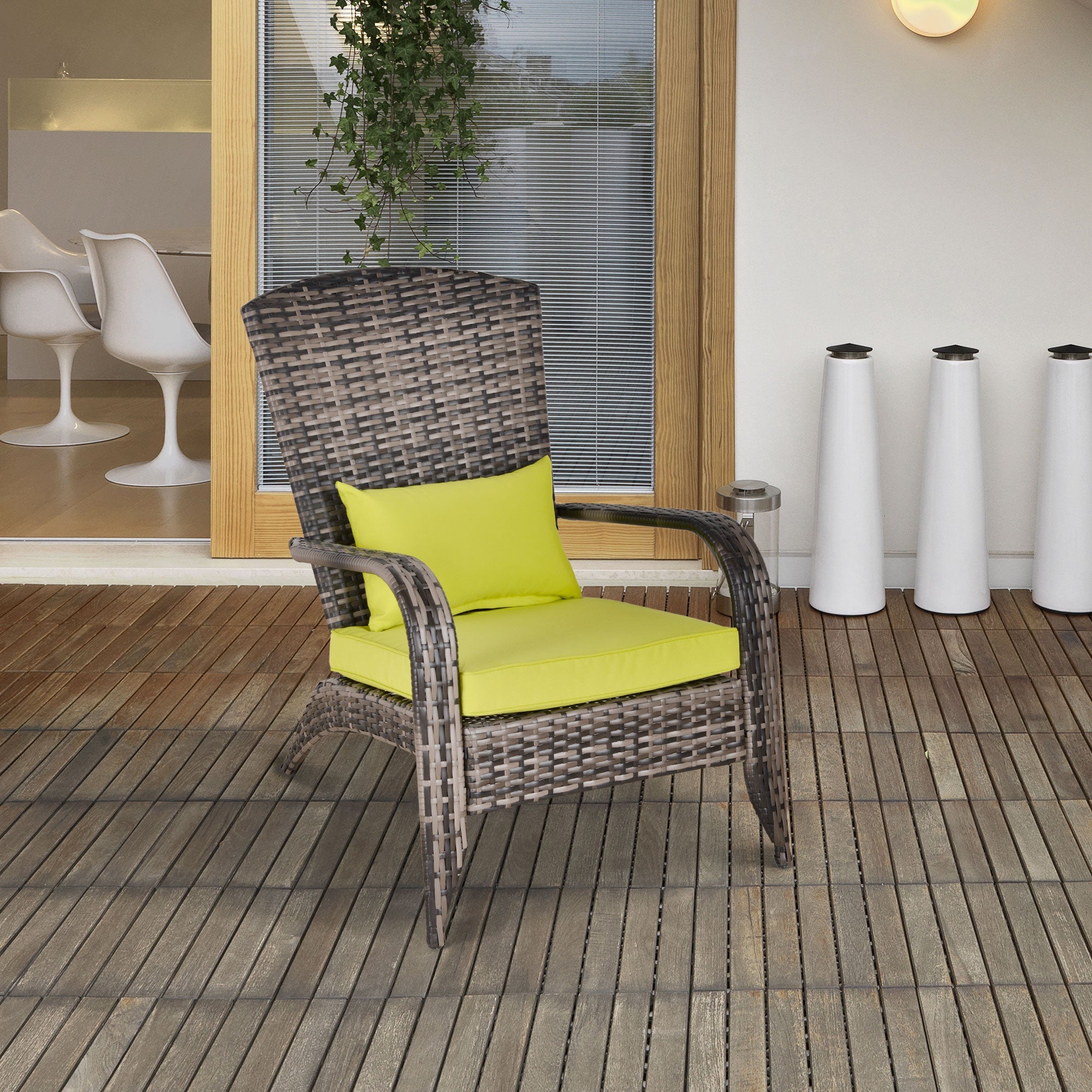 Poltrona da Giardino 65x86x90 cm in Rattan Sintentico Grigia