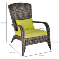 Poltrona da Giardino 65x86x90 cm in Rattan Sintentico Grigia