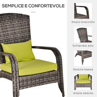 Poltrona da Giardino 65x86x90 cm in Rattan Sintentico Grigia