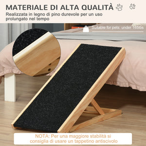 Rampa per Gani e Gatti Pieghevole 90x40x61 cm in Legno Nero