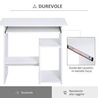 Scrivania da Ufficio Compatta 80x45x75 cm in Legno Bianco