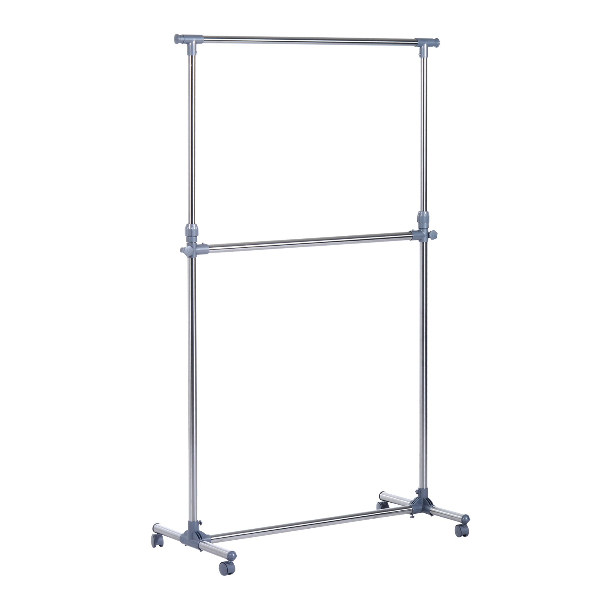 Stender Appendiabiti Estensibile 165x48x180 cm in Acciaio Inox e ABS Cromato