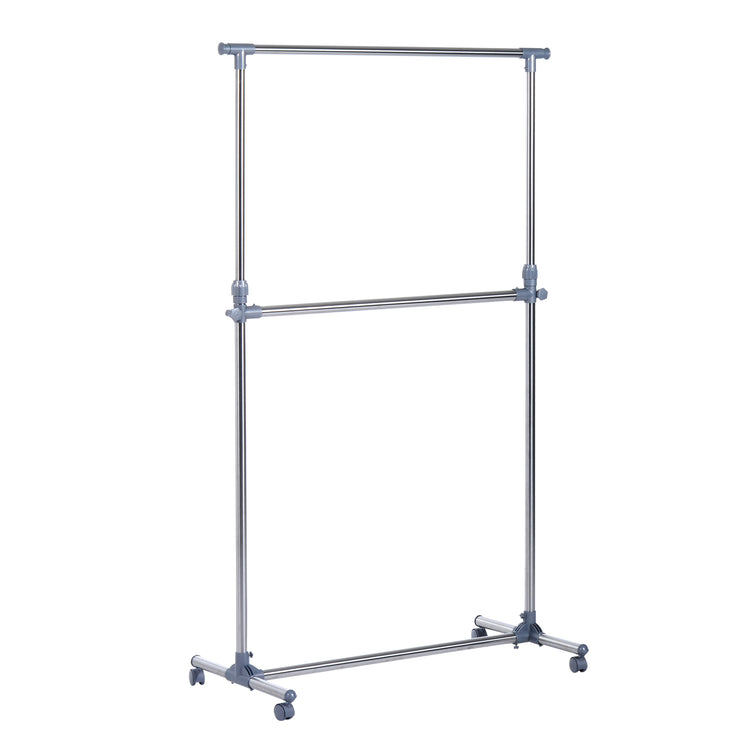 Stender Appendiabiti Estensibile 165x48x180 cm in Acciaio Inox e ABS Cromato