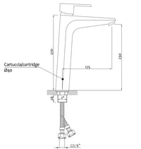 Miscelatore bagno lavabo alto completo