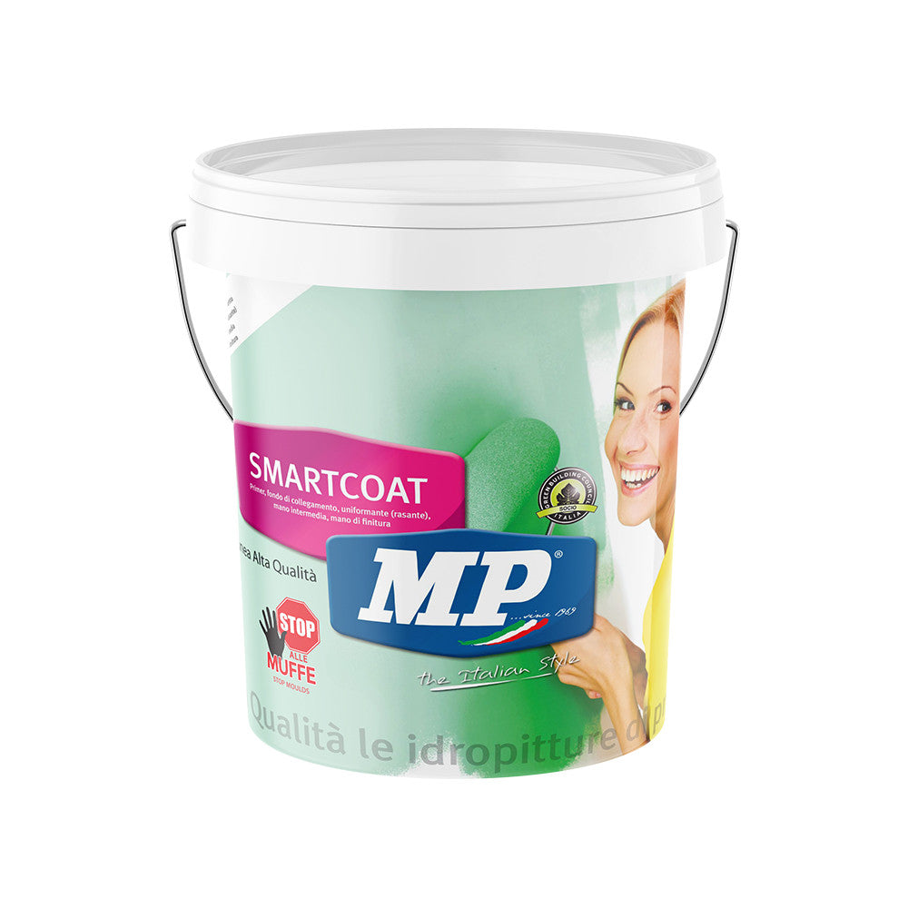 Smartcoat 1 Lt-Pittura Acrilica Strutturante Multifunzione Decorativa Alta Resistenza Bianco Base 'A'-Colorificio Mp