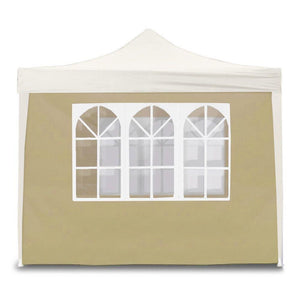 Telo di Ricambio Laterale per Gazebo Pieghevole 3x2m con Finestre Beige