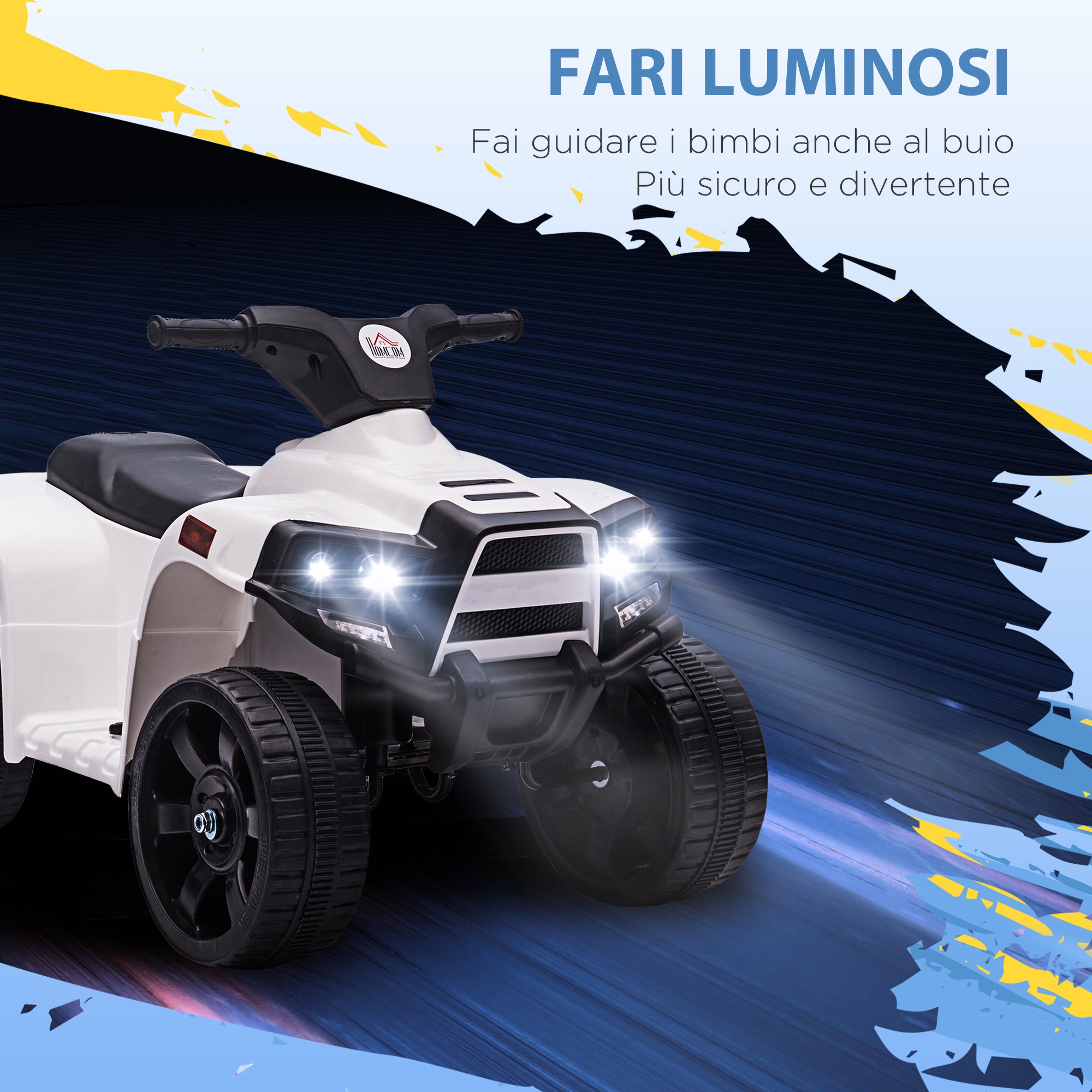 Mini Quad Elettrico per Bambini 6V Nero Bianco