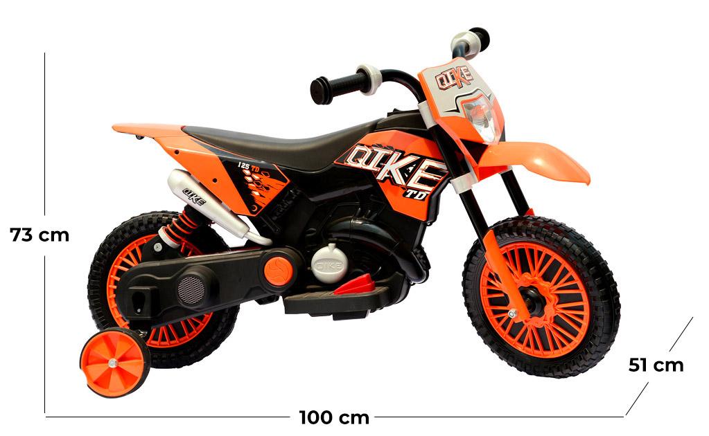 Moto Elettrica per Bambini 6V Motocross Arancione