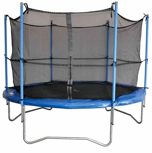 Trampolino Tappeto Elastico per Bambini Ø3,05m in Acciaio Blu e Nero