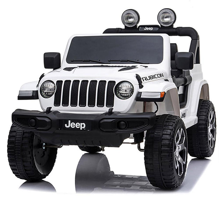 Macchina Elettrica per Bambini 12V con Licenza Jeep Rubicon Bianca