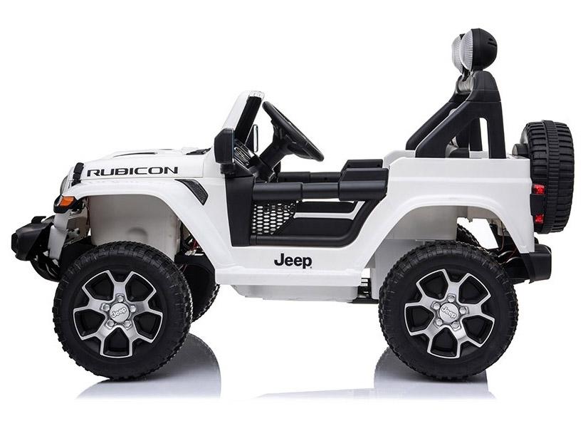 Macchina Elettrica per Bambini 12V con Licenza Jeep Rubicon Bianca