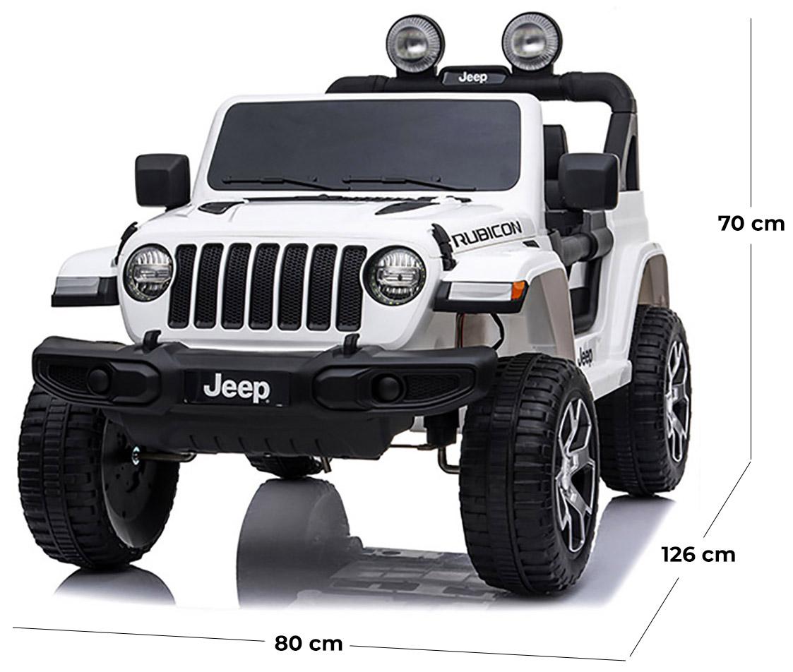 Macchina Elettrica per Bambini 12V con Licenza Jeep Rubicon Bianca