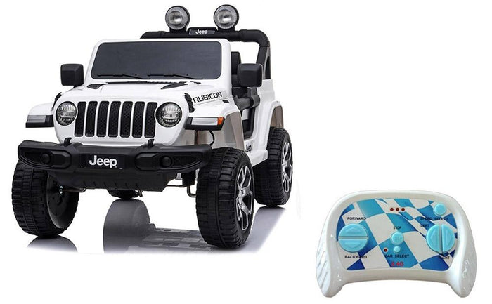 Macchina Elettrica per Bambini 12V con Licenza Jeep Rubicon Bianca