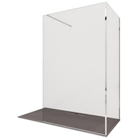 Box Doccia Parete Walk-In 70x140 cm 2 Lati in Cristallo Trasparente 8 mm H195 Bonussi Aurore