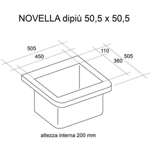 Mobile Lavatoio Sospeso 50,5x50,5x56 cm 2 Ante Montegrappa Novella Dipiù Bianco