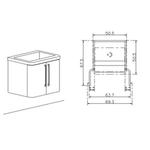 Mobile Lavatoio Sospeso 50,5x50,5x56 cm 2 Ante Montegrappa Novella Dipiù Bianco