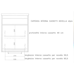 Mobile Lavatoio Sospeso 50,5x50,5x56 cm 1 Cassetto Montegrappa Novella Dipiù Bianco