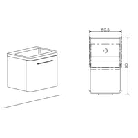 Mobile Lavatoio Sospeso 50,5x50,5x56 cm 1 Cassetto Montegrappa Novella Dipiù Tortora