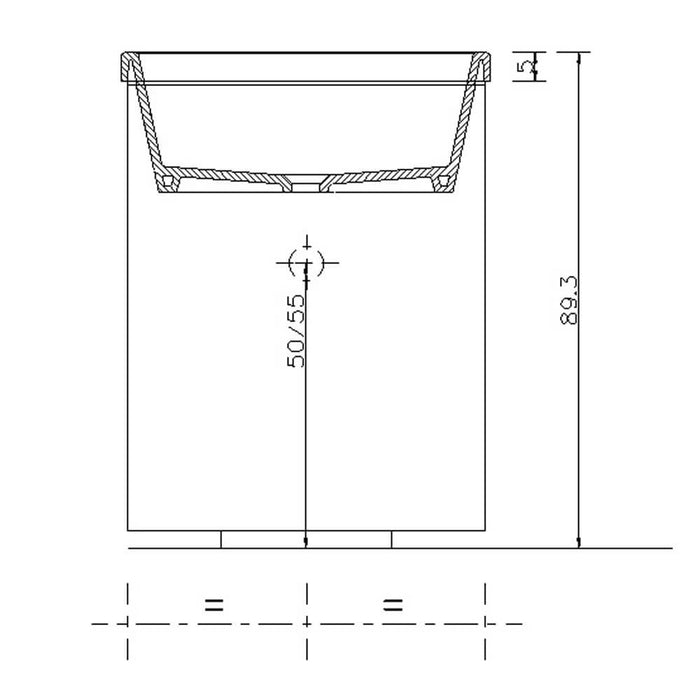 Mobile Lavatoio 50,5x50,5x87 cm 2 Cassetti Montegrappa Novella Dipiù Bianco