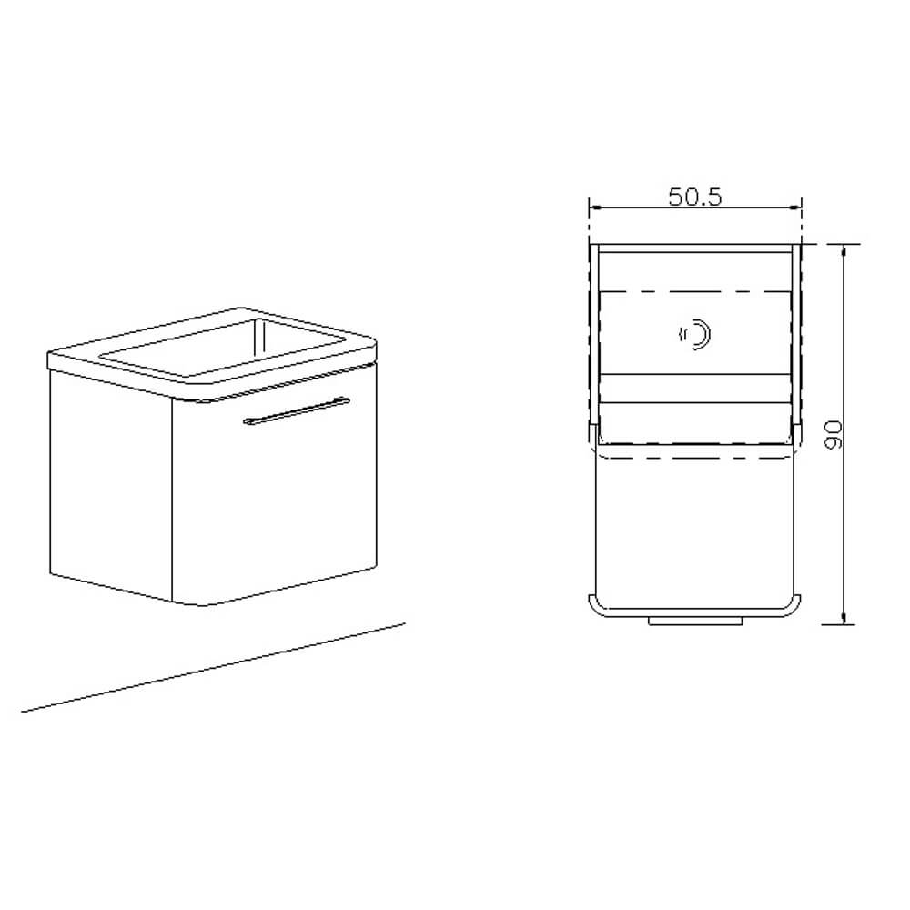 Mobile Lavatoio 50,5x50,5x87 cm 2 Cassetti Montegrappa Novella Dipiù Bianco