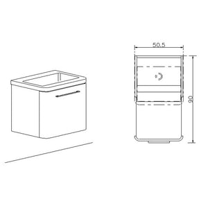 Mobile Lavatoio 50,5x50,5x87 cm 2 Cassetti Montegrappa Novella Dipiù Bianco