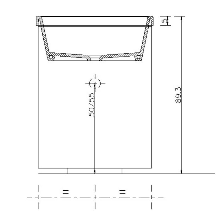 Mobile Lavatoio 65,5x50,5x87 cm 2 Cassetti Montegrappa Novella Dipiù Antracite