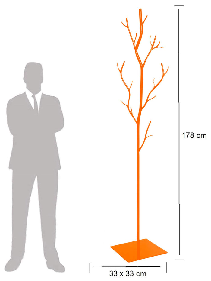 Appendiabiti da Terra 33x33x178 cm in Ferro Battuto Vasconi Salice Arancione