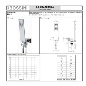 Soffione doccia in acciaio Bossini Manhattan con kit duplex Flat One