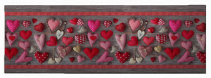 Tappeto Passatoia 50x350 cm in Poliestere con Stampa Digitale Hearts