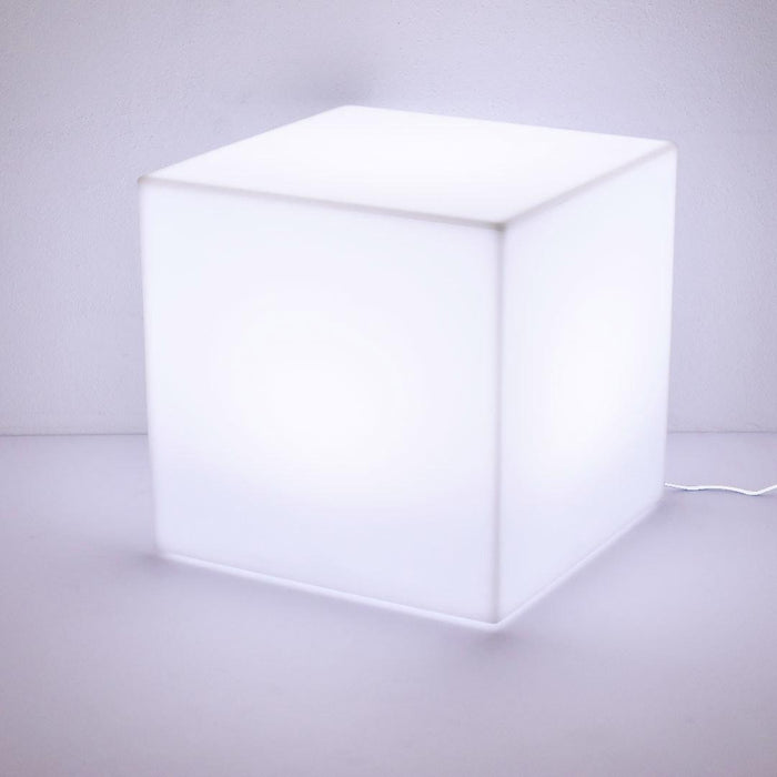 Cubo Luminoso da Giardino a LED 40x40 cm in Resina 5W Cube Bianco Freddo