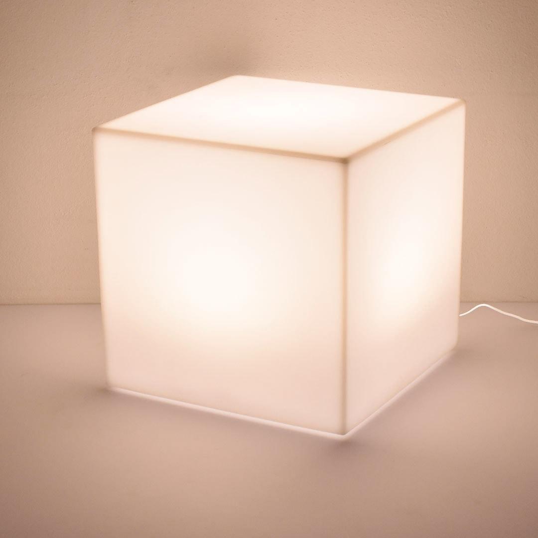 Cubo Luminoso da Giardino a LED 40x40 cm in Resina 5W Cube Bianco Neutro