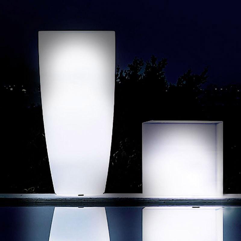 Vaso Luminoso da Giardino a LED Ø40 cm in Resina 5W Cypress Bianco Freddo