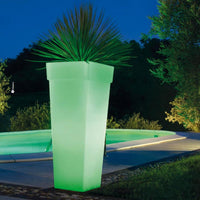 Vaso Luminoso da Giardino a LED 40x40x100 cm in Resina 5W Oak Bianco Caldo