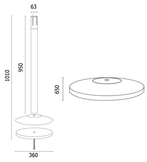 Colonnina in Acciaio Inox Spazzolato Ø36x101 cm Senza Nastro