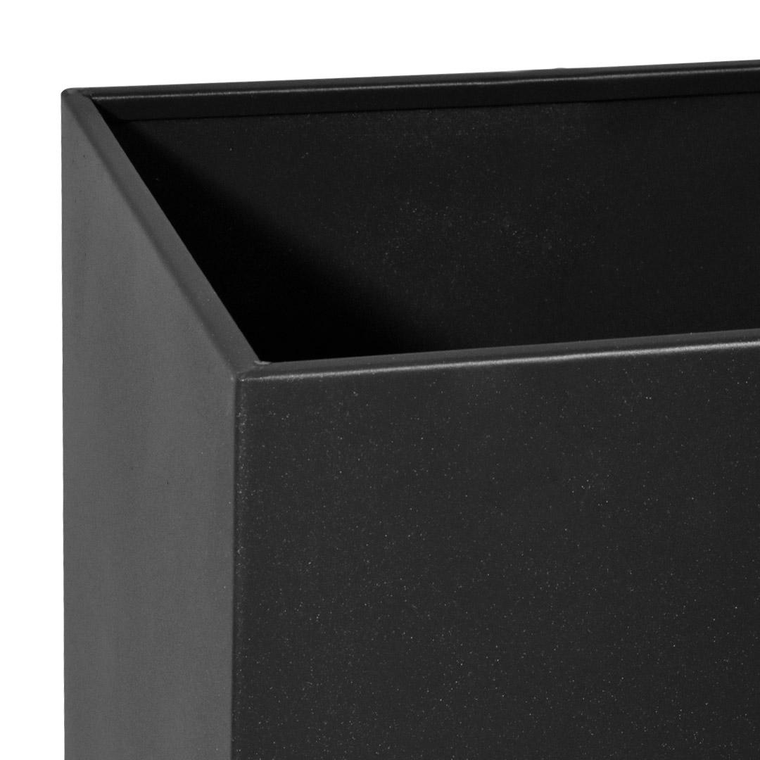 Cestino Gettacarte Posacenere 30,6x60x24,5 cm in Metallo Nero Opaco 17L per Interno Esterno