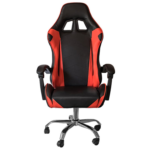 Sedia da Gaming Ergonomica 64x53x122-133 cm con Supporto Lombare e Poggiatesta in Similpelle Rossa