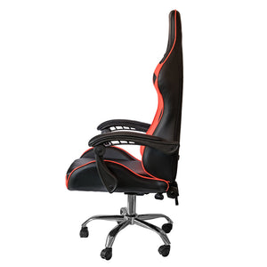 Sedia da Gaming Ergonomica 64x53x122-133 cm con Supporto Lombare e Poggiatesta in Similpelle Rossa