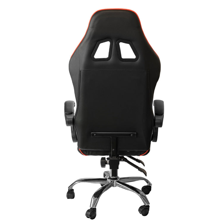 Sedia da Gaming Ergonomica 64x53x122-133 cm con Supporto Lombare e Poggiatesta in Similpelle Rossa