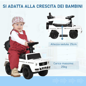 Macchina a Spinta per Bambini con Licenza Mercedes-Benz G350 Bianca