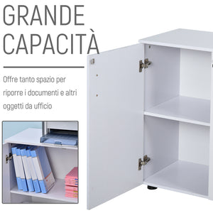 Armadietto da Ufficio Multiuso 2 Ante con Serratura 80x40x80 cm in Legno Truciolato Bianco