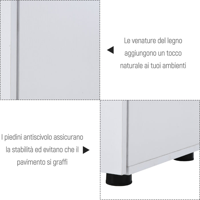 Armadietto da Ufficio Multiuso 2 Ante con Serratura 80x40x80 cm in Legno Truciolato Bianco