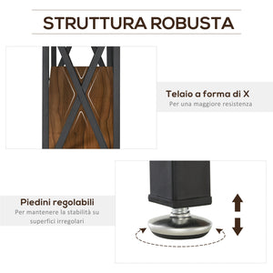 Tavolo Consolle per Ingresso 3 Ripiani 120x23,5x75 cm Grigio e Nero