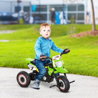 Triciclo a Pedali per Bambini a Forma di Moto Verde