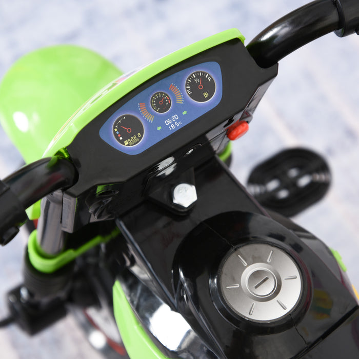 Triciclo a Pedali per Bambini a Forma di Moto Verde