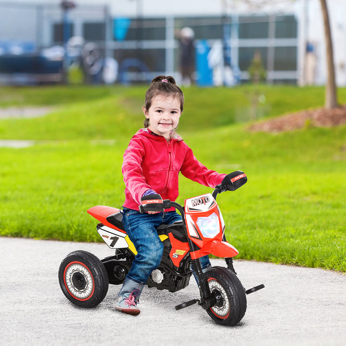 Triciclo a Pedali per Bambini a Forma di Moto Rosso