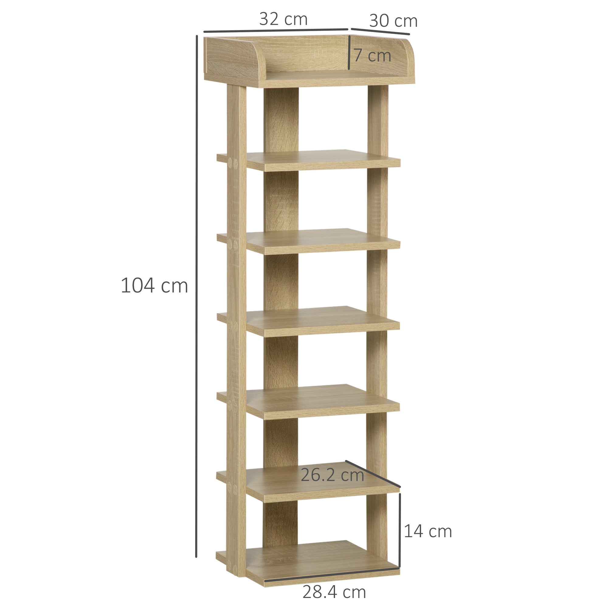 Scarpiera 6 Paia 32x30x104 cm in Legno Rovere