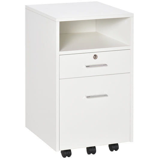 Cassettiera per Scrivania da Ufficio 39,5x40x60 cm in Truciolare Bianco