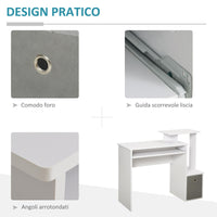 Scrivania da Ufficio 100x40x86,6 cm in Truciolare Bianco