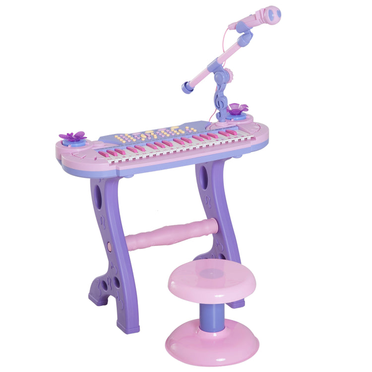 Pianola 37 Tasti con Sgabello e Microfono Karaoke Mp3 e Registratore Rosa