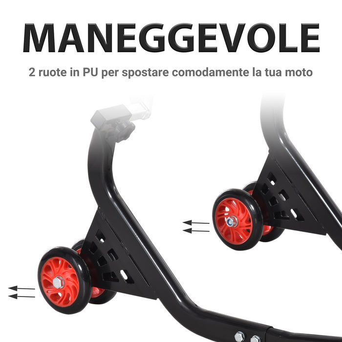 Cavalletto Alzamoto Posteriore Universale per Moto Sportive max 200Kg Nero